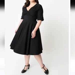 Unique Vintage Delores Swing Dress Size 18